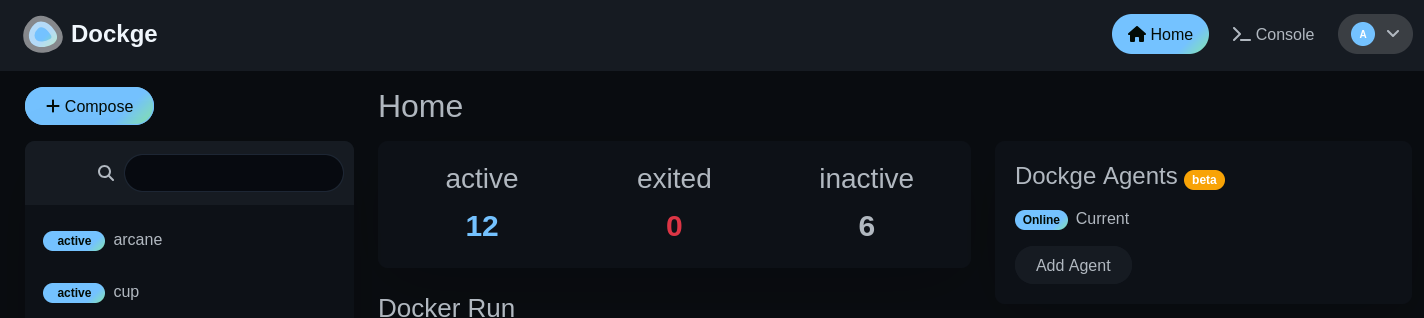 Dockage dashboard